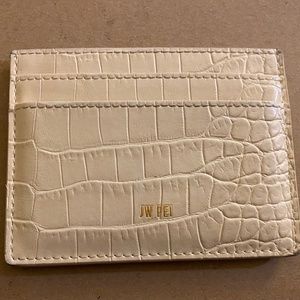 JW PEI The Card Holder - Ivory Croc- soft "vegan leather"